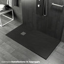 Piatto Doccia in Pietra  Pedrinelli Ardesia Stone Side Grigio Antracite Varie Misure