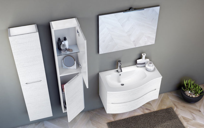 Mobile Bagno Sospeso 91,5cm TFT Swing Bianco Cromato 2S