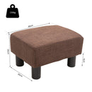 Pouf Poggiapiedi Imbottito in Legno Massello 40x30x24 cm  Marrone