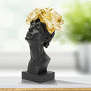 Statua Donna con Farlalle in Testa 21x36,5x20 cm in Poliresina Nero/Oro