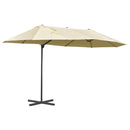 Ombrellone da Giardino Doppio 440x270x250 cm in Acciaio e Poliestere Crema