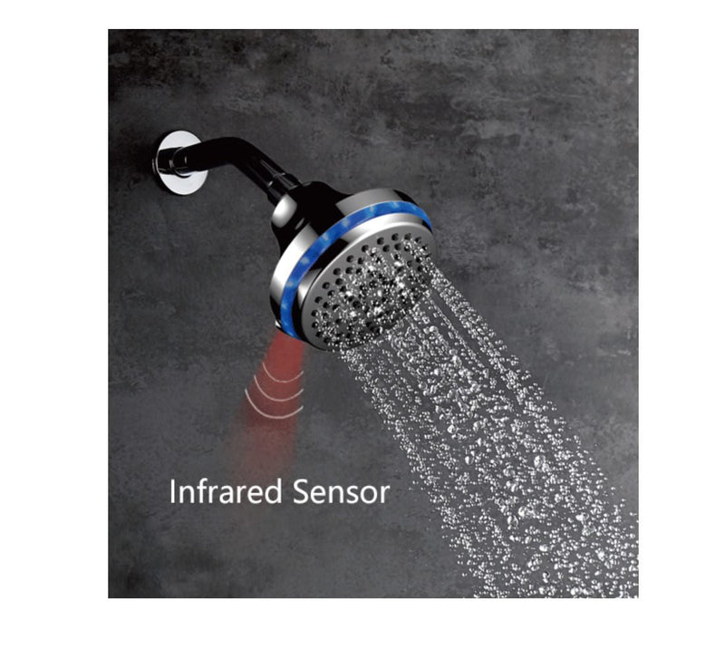 Soffione Doccia Ø12 cm con LED per Controlla Temperatura Acqua Sined  Cromato