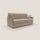 Divano Letto 2 Posti 169x90x96 cm in Tessuto Beige