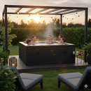 Piscina Spa Vasca Semi-Rigida 180x180x70 cm 6 Posti Riscaldamento Integrato Struttura in Schiuma NetSpa Celestia Nero Carbone
