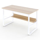 Scrivania da Ufficio 120x60x72 cm in Metallo e Legno Carla Bianco/Frassino