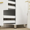 Mobile Sottolavabo con Intaglio a U 70x30x65 cm con Chiusura Ammortizzata in MDF Bianco  