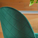 Set 4 Sedie Imbottite 49x52x79 cm in Velluto Verde e Nero