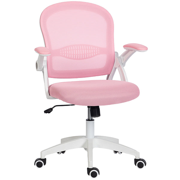 sconto Sedia da Ufficio Ergonomica e Regolabile 65.5x61.5x88-97.5 cm con Schienale a Rete e Seduta Imbottita Rosa
