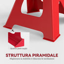 Set 2 Cavalletti Auto 3 Tonnellate di Capacità Altezza 29-42,5 cm Acciaio al Carbonio e Ghisa Rosso  