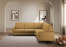 Divano Angolare 5 Posti 226x226x85 cm Sakar in Tessuto Ocra