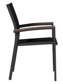 Sedia Impilabile da Giardino 56x60x88 cm in Alluminio e Textilene Volterra Nero