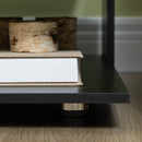 Tavolino da Caffè Asimmetrico 60x60x45 cm con Ripiani e Piedini Regolabili in Legno Nero