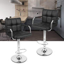 Sgabello con Braccioli Alzata a Gas e Seduta Girevole in Similpelle Vandi Nero