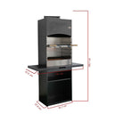 Barbecue a Legna e Carbone 110x47,5x190,1 cm Design a Colonna in Acciaio Tolosa Nero