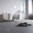 Coppia di Sanitari WC e Bidet Sospesi Filo Muro in Ceramica 36,5x58x33cm Bianco