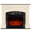 Camino Elettrico da Pavimento 110x130x35 cm Effetto Fiamma 1950W Josefina mini & Mirabella Ivory/dark gray