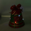 Campana resina fiori verde e rosso con led cm 20x19xh25