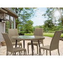 Tavolino da Giardino in Polyrattan Ovale 128x73x76cm Adila Melange Noce