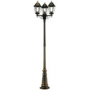 Lampada Palo Alto Tre Luci per Giardino Colore Nero e Oro per Esterno Linea Merlet Sovil