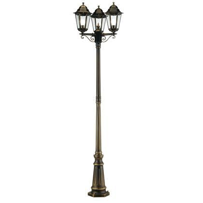 Lampada Palo Alto Tre Luci per Giardino Colore Nero e Oro per Esterno Linea Merlet Sovil sconto
