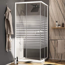 Box Doccia Angolare 2 Ante Scorrevoli in Cristallo Serigrafato 4mm H185 Fosterberg Tonder Bianco Varie Misure