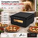 Forno Elettrico per Pizze 2200W Pizza Maker Cottura Uniforme Temperatura 150-430° Nero