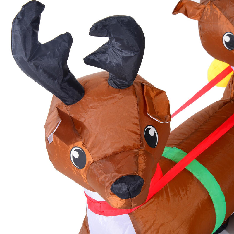 Babbo Natale con Renne Gonfiabile a LED 210x80x120 cm 