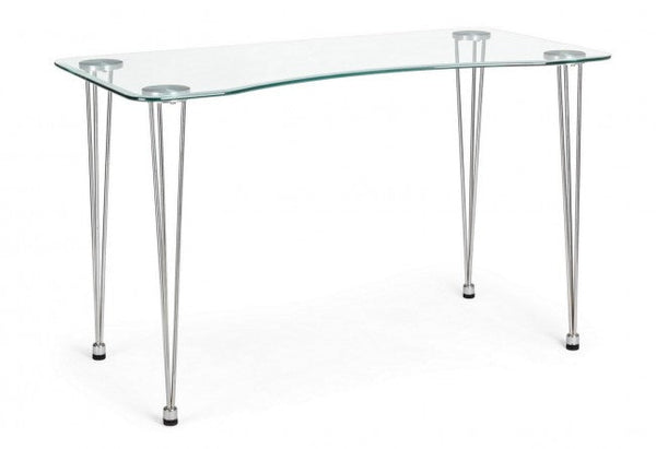 online Scrivania Rondò 120x60 in Vetro Bianca