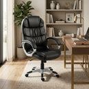 Sedia da Ufficio Ergonomica Girevole 66x72x112-122 cm con Dondolo in Pelle PU Nero      
