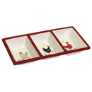 Vassoio 3 Posti 32,3x15,8xh4,7 cm in Ceramica Design Galline