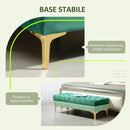 Panca Fondo Letto Imbottita con Rivestimento Trapuntato in Effetto Velluto 118x45x42 cm Verde Scuro    