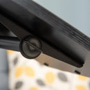 Tavolino Porta PC 58x34x72-90 cm con Ruote in Truciolato e Metallo Nero
