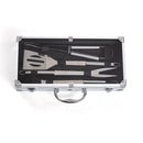 Set 4 Utensili per Barbecue in Acciaio con Valigetta 