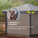 Tetto di Ricambio Impermeabile 3x3m in PVC Impermeabile e Trasparente con Corde di Sicurezza