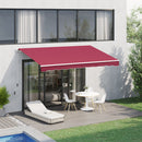Tenda da Sole Avvolgibile a Parete 4x2.5m in Poliestere Rosso Scuro