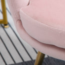 Poltrona da Salotto in Stile Vintage 67x64x77 cm Schienale a Conchiglia in Velluto Rosa  