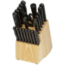 Set Coltelli In Acciaio + Ceppo Portacoltelli Legno 22 Pezzi con Forbici Cucina Alpina
