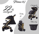 Passeggino Trolley Pieghevole per Bambini Barotti Primo XL Nero/Oro