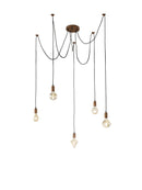 Lampada a Sospensione da Interno  E27 in Metallo Rame Antico