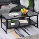 Tavolino Rettangolare da Caffè 106x50x47 cm  Nero Effetto Marmo