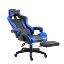 Sedia da Gaming Ergonomica 66x60x134 cm con Poggiapiedi in Similpelle Blu