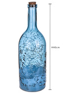 Bottiglia Decorativa con Neve e Led 40 cm in Vetro e Plastica