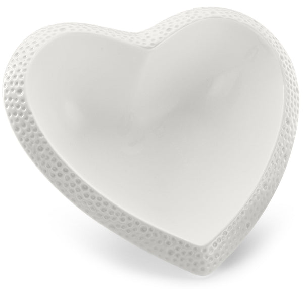 Coppetta a Forma di Cuore 21x9,5x7 cm in Porcellana Kaleidos Cupido Bianca acquista