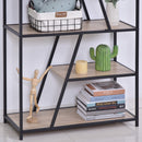 Libreria 9 Ripiani 80x33x180 cm in Legno e Metallo  Nera