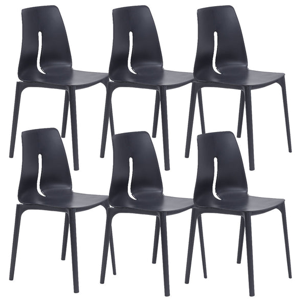 acquista Set 6 Sedie 55x 51x85 cm in Polipropilene Lisbona Antracite