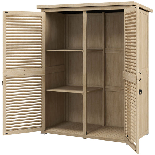 Armadio da Esterno a 2 Ripiani 127x65x159.5/168 cm in Legno di Abete prezzo