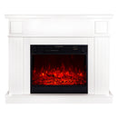 Camino Elettrico da Pavimento 106x130x30 cm Effetto Fiamma 1950W Marina Prestige & Mirabella Bianco Bianco