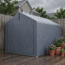 Tenda Garage 162x221,5x163 cm con Copertura Rinforzata Impermeabile e Ingresso Zip in Acciaio Zincato Grigio      