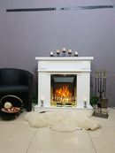 Camino Elettrico da Pavimento 99,7x103,4x27 cm Effetto Fiamma 2000W Marina & Galileo gold Bianco