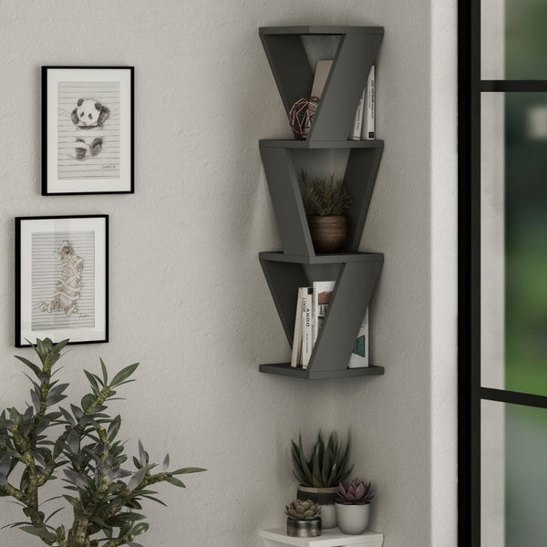 Libreria angolare 22x22x85 cm pensile Zena antracite online